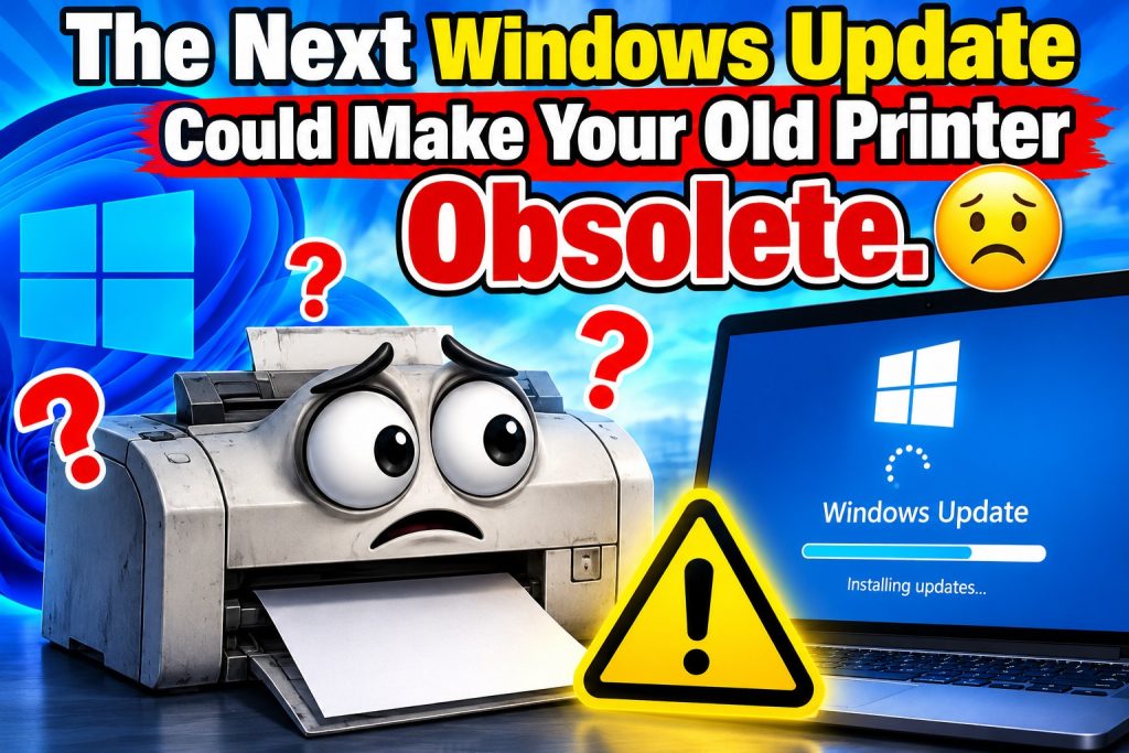 Homepage 23 A1 The Next Windows Update Could Make Your Old Printer Obsolete.